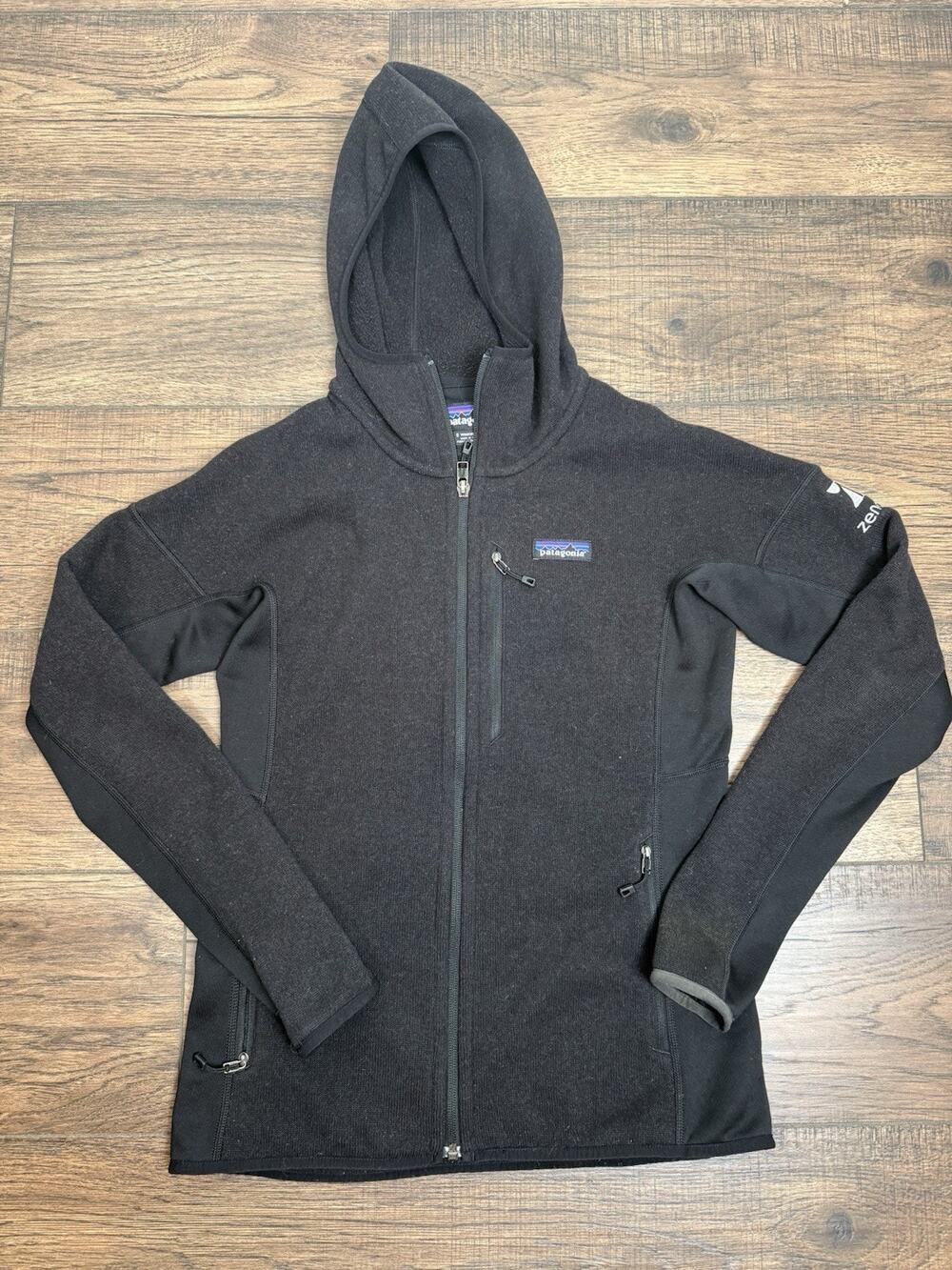 Patagonia Better Sweater Full Zip Hooded Fleece Jacket Women’s S Black Logo